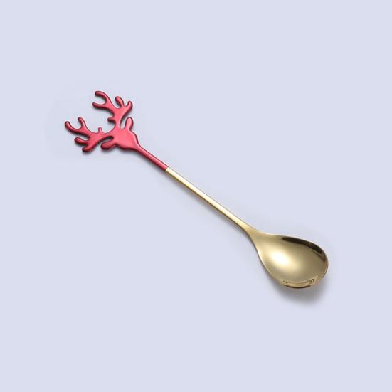 Yousheng Deer Head Shape Stirring Spoon Multifunction Safe 304 Stainless Steel Spoon for Home