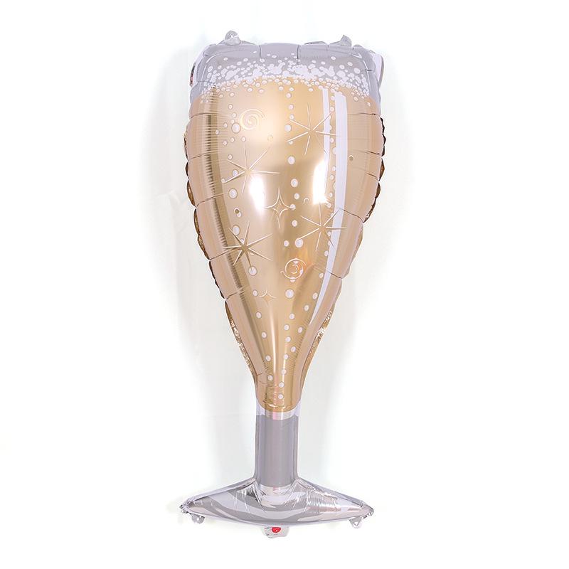 Champagne Whiskey Wine Bottle High Stem Glass Balloon for Parties and Celebrations