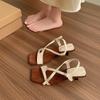 Internet Celebrity Fashion High-heeled Sandals Female Summer 2025 New Open-toed Single Shoes Gentle Fairy Wind Strappy Sandals