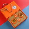 Shangqi Ruyi Ceramic Persimmon Kung Fu Tea Set Gift Box
