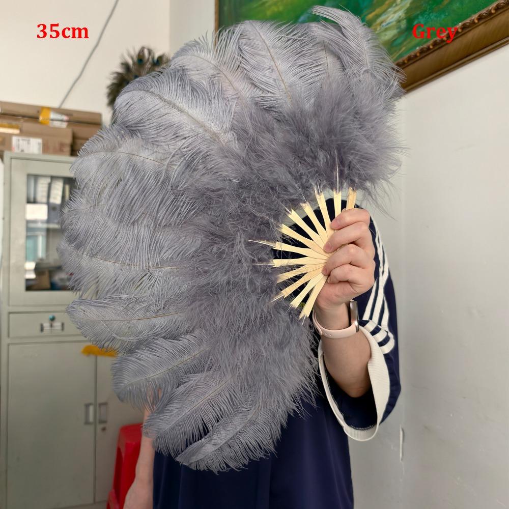 30*52cm 35*60cm Folding Fan 12 Bones Carnival Belly Dance Stage Fan New Handheld Feather Fan