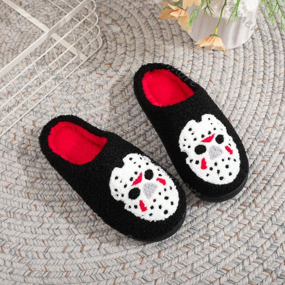 Fashion Comemore Slippers for Women Autumn and Winter Home Halloween Indoor Non-slip Cotton Slipper Padded Warm Soft Sole Slides Shoes