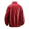 American Style Motorcycle PU Leather Jacket Trendy Black White Heavyweight Biker Jacket Men's Loose Fit Padded Outerwear