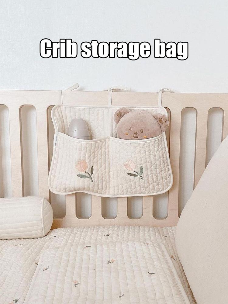 Baby Crib Hanging Storage Bag Portable Bottle Diaper Toy Pouch Stroller Nursery Cart Stroller Bag Milk Bottle Diaper Storage Bag
