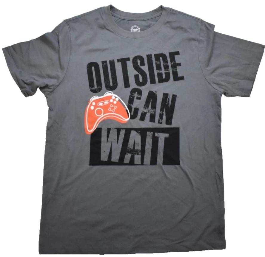 

Wonder Nation Youth Boys Outside Can Wait Video Game Controller Shirt New XL S