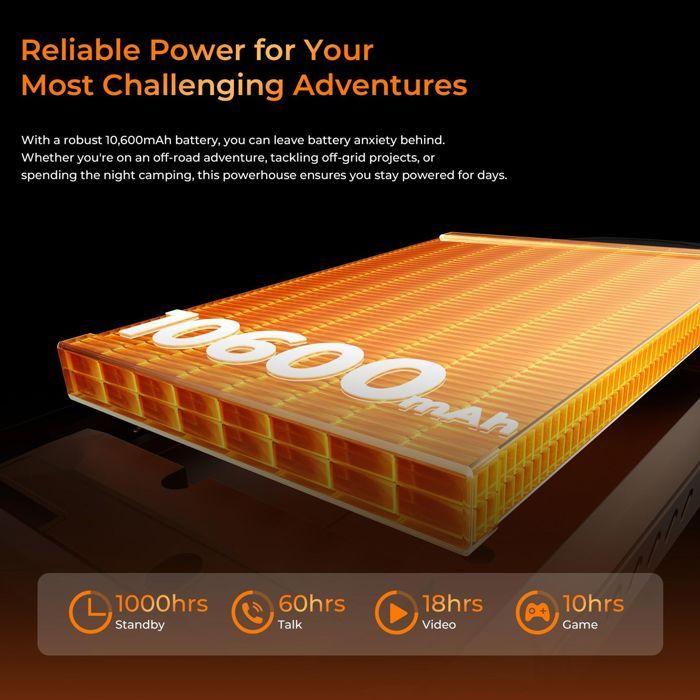 Telephone Portable Incassable OUKITEL G6 24Go+256Go 6.52" 10600mAh 108MP Smartphone Robuste Android 16 Double SIM/NFC/GPS, Orange