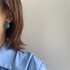 Trendy Simple Water Droplet Dangle Earrings for Women Blue Acrylic Small C Shape Drop Earrings Wedding Party Geometry Jewelry