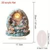 M-Easter Egg Shaped Cottage Rabbit Acrylic Ornament 2D Flat Cute Rabbit Desktop Ornament Easter Gift
