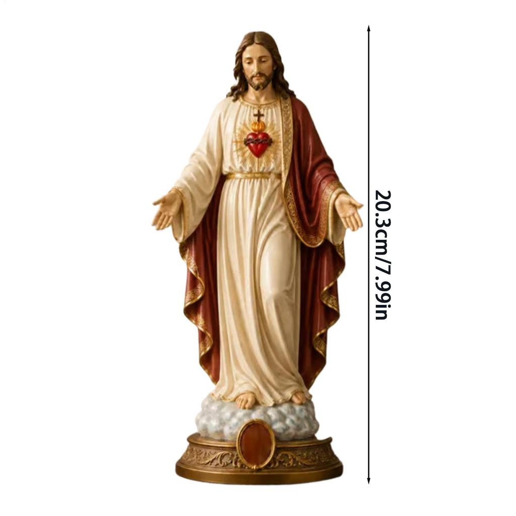 Virgin Mary Statue 8 Inch Resin Catholic Room Decor Blessed Mother Statues Collectible Figurines For Bedroom Living Room Office