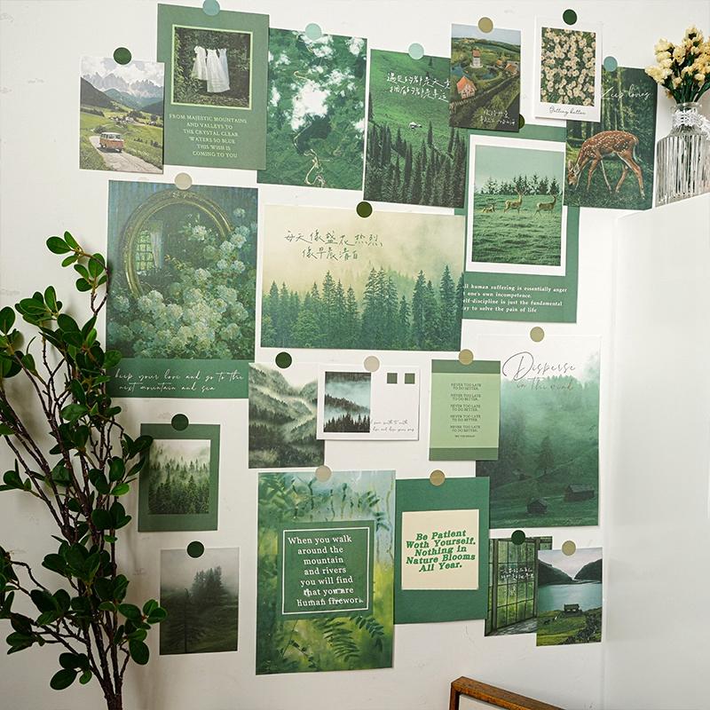 10/20Pcs Ins Interior Postcard Korean Style Wall Stickers Photo Card Decoration Wall Photo Props Postcard Home Background Decor