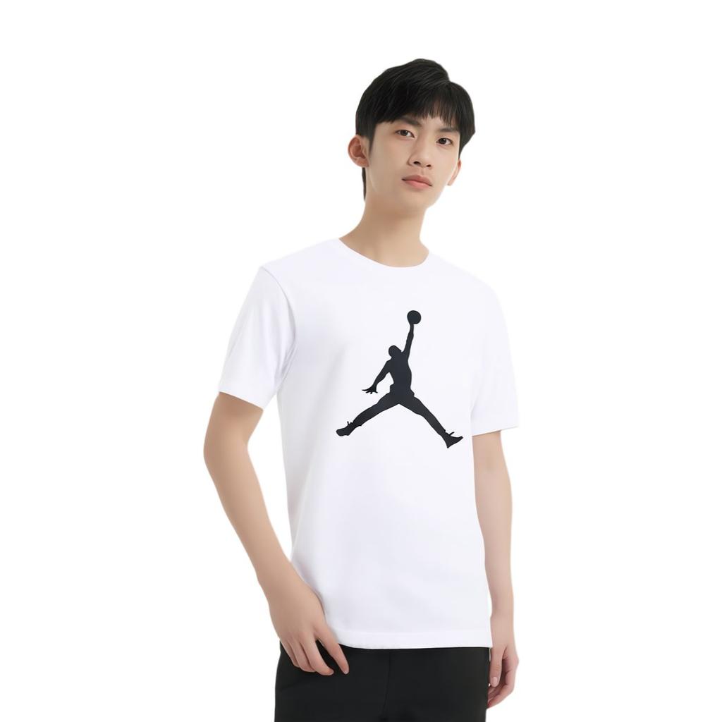 Jordan Jumpman T Shirts Men's White Crew Neck Moderate Straight Fit DA6797-100