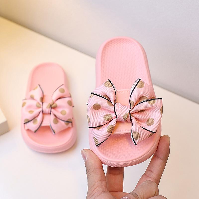 Summer Children's Slippers Girls Princess Non-slip Soft Sole Slippers Toddler Girl Shoes Bow Tie Slippers Flip Flops Outdoor