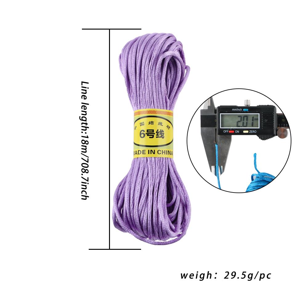 2mm 18m/Lot Satin Nylon Trim Cord Rattail Cord Chinese Knot Satin Beading Cords Braided Shamballa String Thread