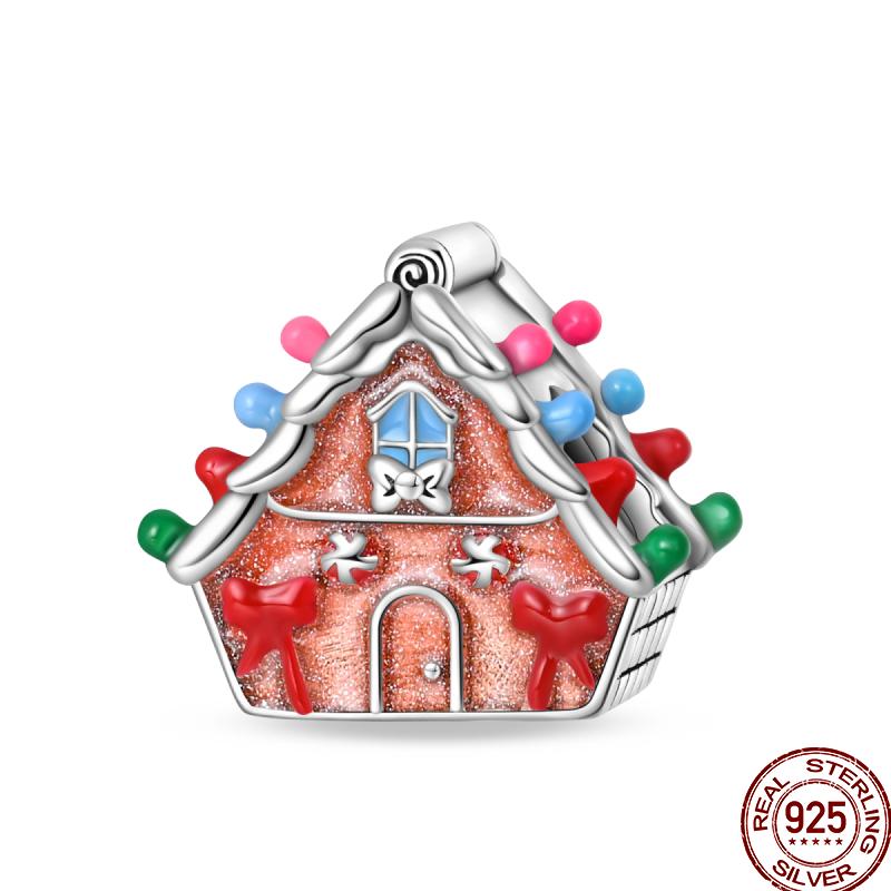 Copper Copper Snowman Gingerbread Santa Claus Ornaments Beads Suitable For 3Mm Original Bracelet Diy Jewelry