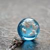 Chic Transparent Resin Rould Ball Moon Pendant Necklace Women Blue Sky White Cloud Chain Necklace Fashion Jewelry Gifts