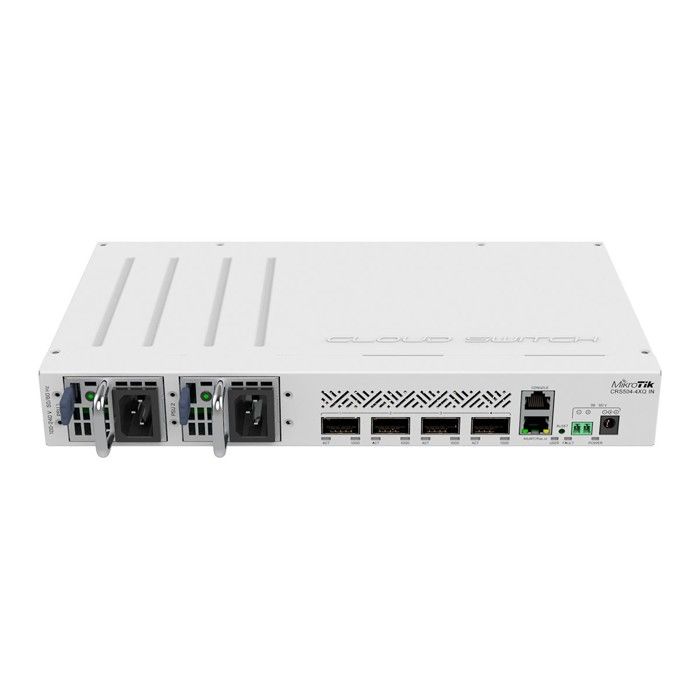 MikroTik Cloud Core Router 4x 100GB QSFP28 PoE In 2 Redundant Power Supplies Ethernet Router (CRS504-4XQ-IN)