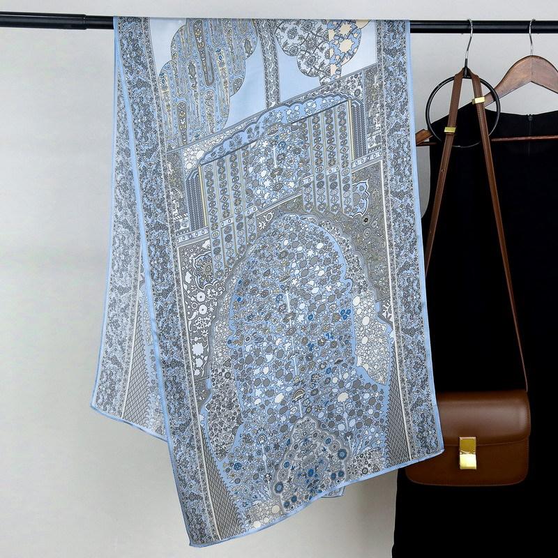 Persian carpet silk long scarf plain satin long silk scarf women s spring and autumn pure silk mulberry silk scarf high-end shawl 170*53cm