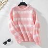 Vintage Print Loose Knitwear Sweater Long Sleeve Pullover Top O Neck Autumn Winter