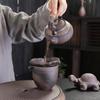 Coarse Pottery Gilt Iron Glaze Side Handle Pot Single Pot Brewing Teapot Teacup Retro Firewood Burning Kung Fu Tea Set