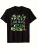 Graphic T-Shirt Featuring a Love for Plants, Designed with a Crew Neck And Botanical Prints. This Unisex Slim-Fit Casual Shirt Is Suitable for Both Me