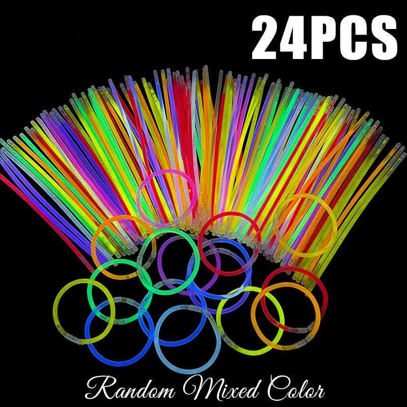 8/16/24/32PCS Luminous Sticks Assorted Colors Party Light Glow Stick Festival Classroom DIY Decorations School Rewards Gifts ZYF