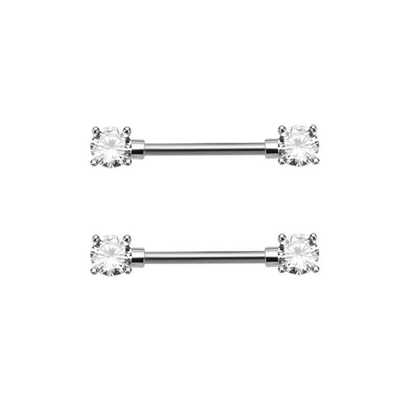 Europejskie i Amerykańskie Cyrkoniowe Serce Księżyc Stal Nierdzewna Różowe Piercingi Sutków Biżuteria do Ciała