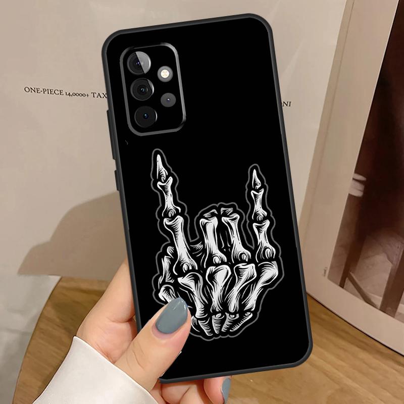Skeleton Middle Finger Case For Samsung Galaxy A56 A36 A16 A06 A13 A33 A53 A52 A32 A12 A54 A34 A14 A35 A55 A17 A15