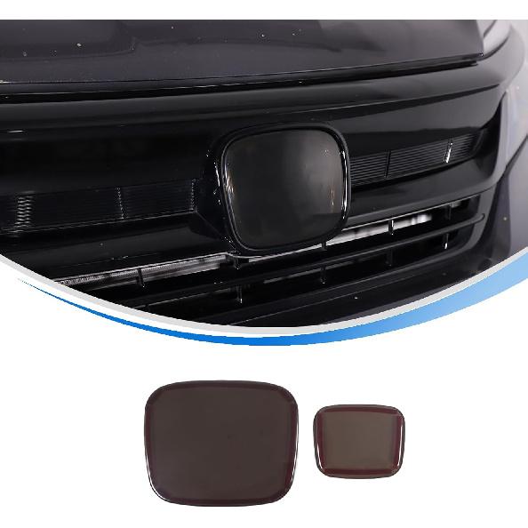 

Smoked Front Grille Rear Tailgate Emblem Cover for Honda Pilot 2019 2020 2021 2022, Front Rear Logo Overlay Protector Accessories ABS Material 2PCS Style A