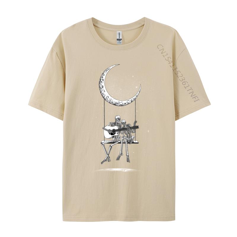 Keleton Playing Guitar Birthday Camisa T Shirts Plain Tops Shirts Family Cotton Fabric Funny Sweatshirts Europe Unisex