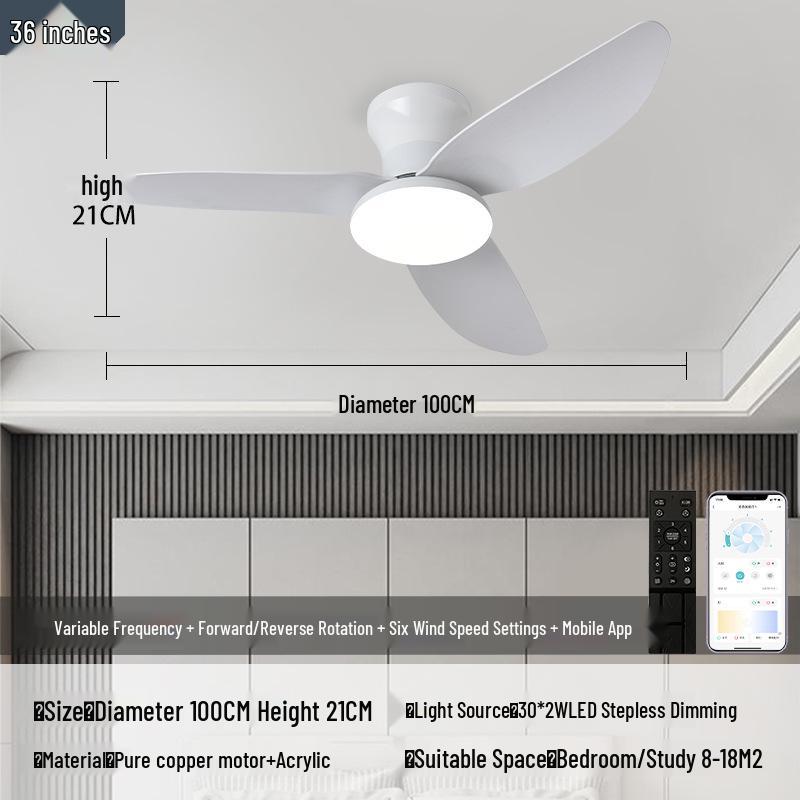 Nordic Minimalist Ceiling Fan Light with Silent Operation for Restaurants - Japanese Standard