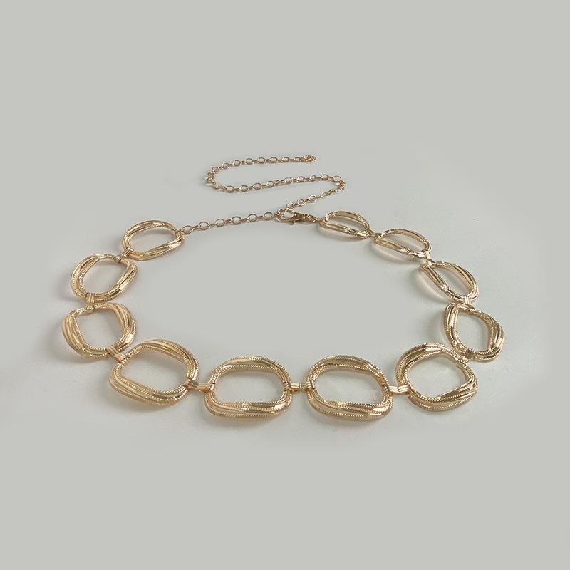 Labelable for Women's Fashionable Irregular Circles, Geometric Waist Chains, Atmospheric and Versatile Classic Waist Belt