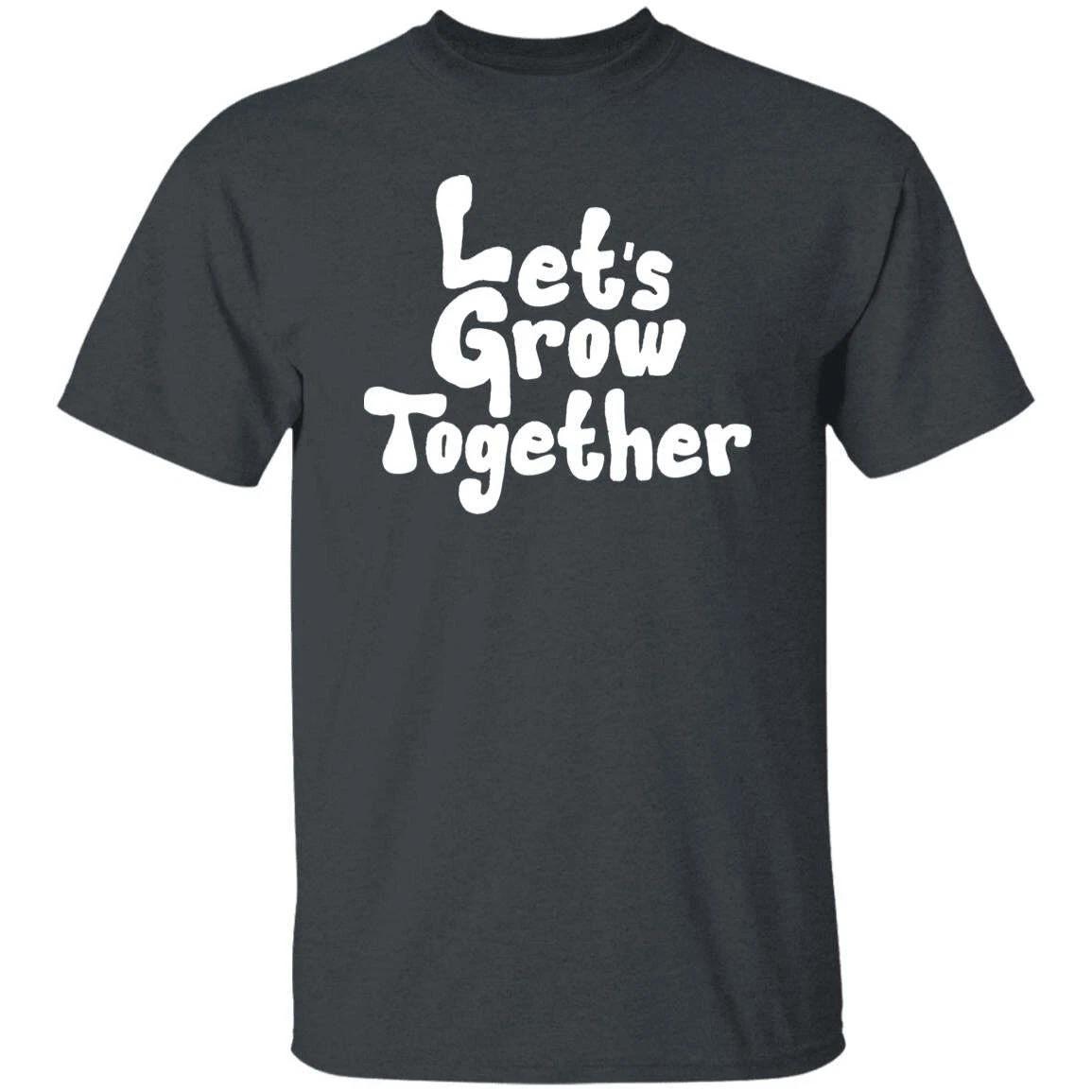 Let s Grow Together Unisex Tshirt Teacher, team coach tee Black Dark Heather Nav 3XL