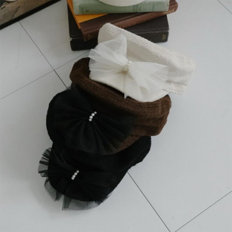 Женская твидовая шифоновая шляпа с лентой C8477_Black