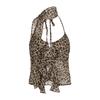 Women's Chiffon Camisole Crop Top Leopard Y2k Summer Fashion Streetwear Tank Top Female Sexy Sleeveless Tops Off Shoulder Vest