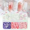 6 Grids Shining Flower Petal Chip Nail Sequins Cherry Blossoms Glitter Stickers Spring Holographic Decor Flakes Colorful Decor
