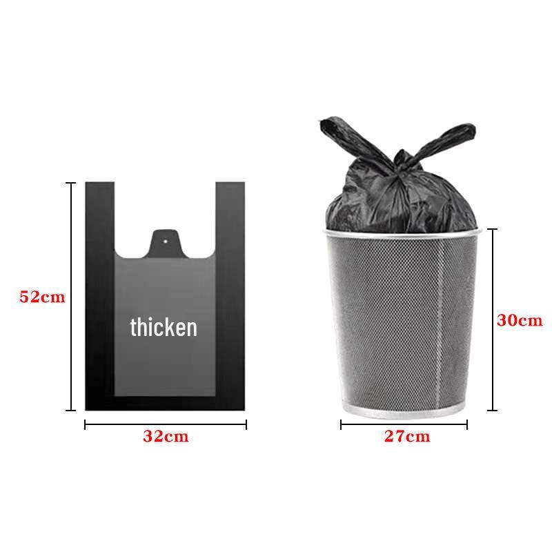 Schwere schwarze Müllsäcke mit dicken Griffen für den Heim- und Hotelgebrauch