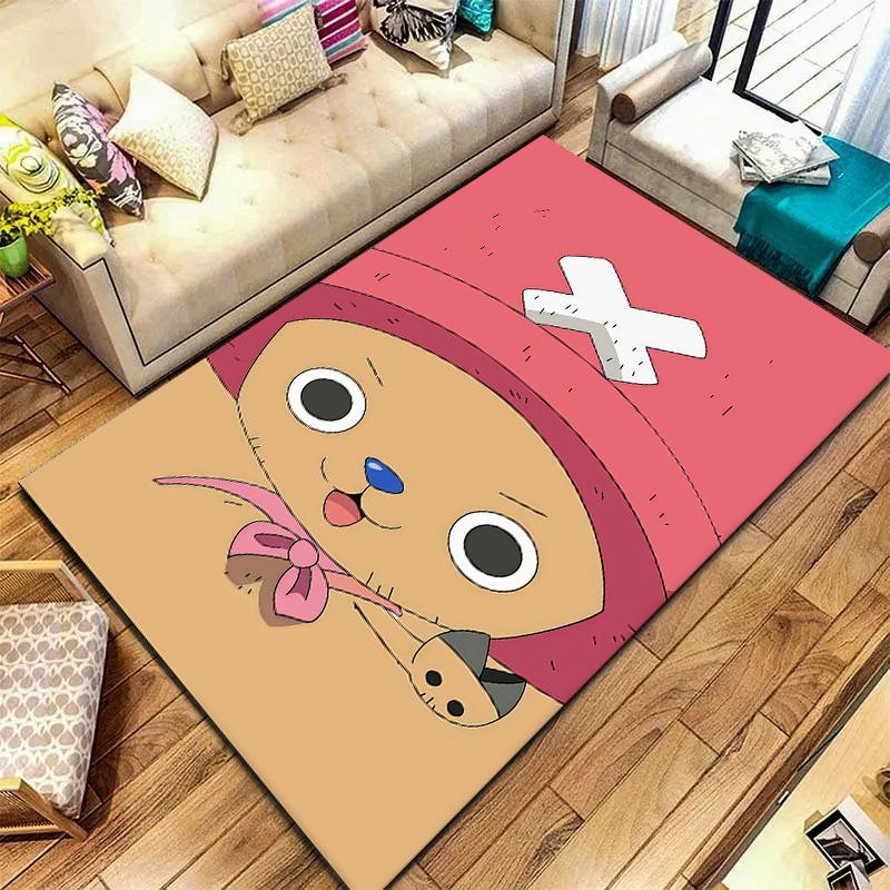 Tapis Tapis Tapis Pirates du Chapeau de Paille One Piece Pour Salon Chambre Maison Décoration de Canapé, Tapis de Sol Antidérapant pour Jouer aux Enfants