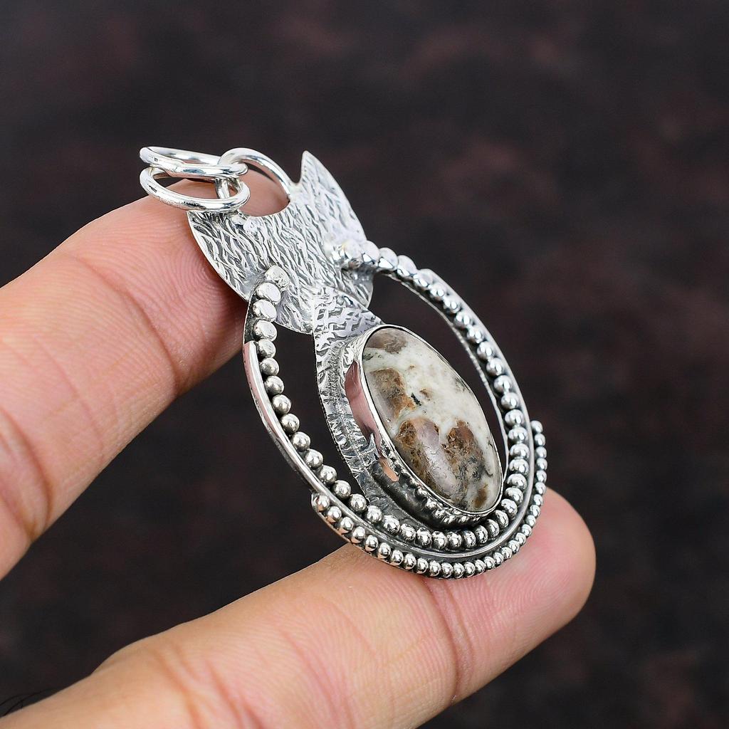 Spessartin Granat I Kalksten Hänge Helt Nya Smycken 925 Sterlingsilver Hänge Ädelsten Handgjorda Smycken Fantastiskt Hänge Gåva Till Mamma
