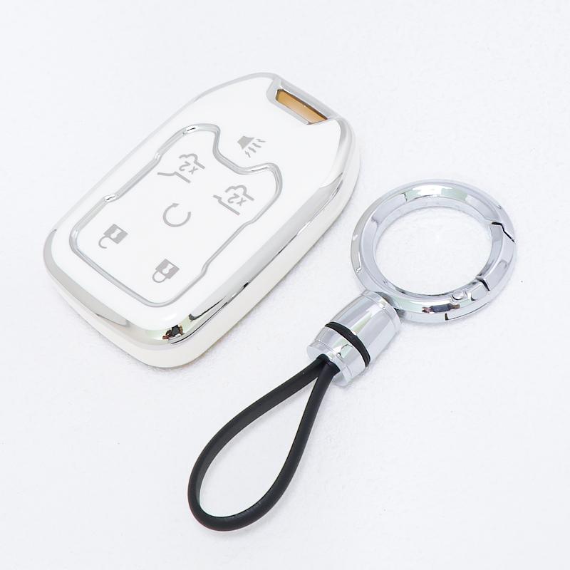 Keyless Shell Fob For Chevrolet Silverado GMC Sierra 1500 2500HD 3500HD Terrain Acadia 6 Button TPU Remote Car Key Case Cover