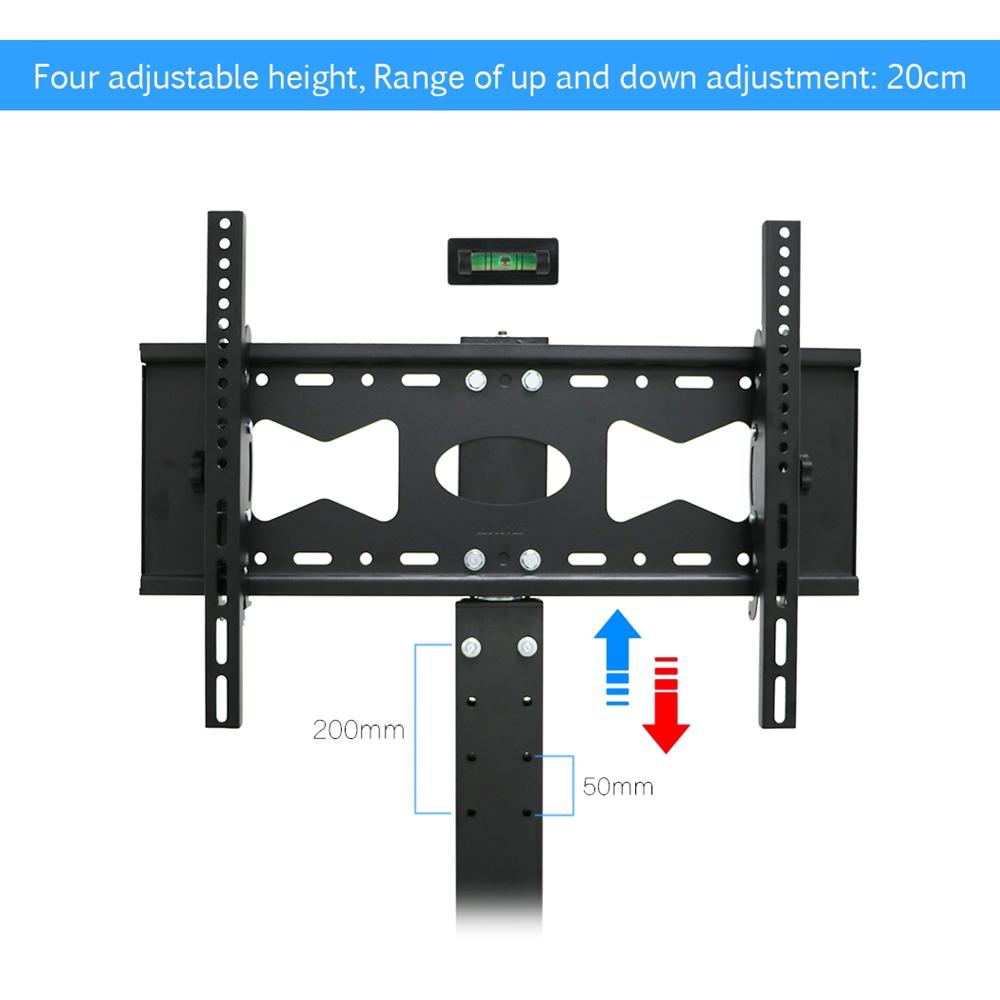 Unho Tall TV Stand with Bracket, Adjustable Stand for 32'' To 65'' LED LCD Flat Screens Max VESA 600x400mm Loading Upto 66lbs