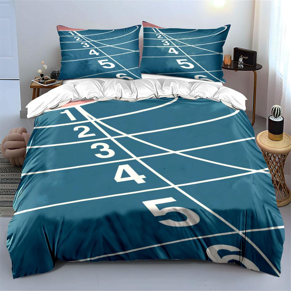 Numbered race track lanes. Bedding sets Duvet cover sets Duvet covers Pillowcases(1*Duvet Cover 2*Pillowcases without duvet insert)