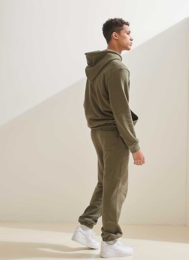 MITTA Heavy Terry Logo Jogger Training Pants - Khaki