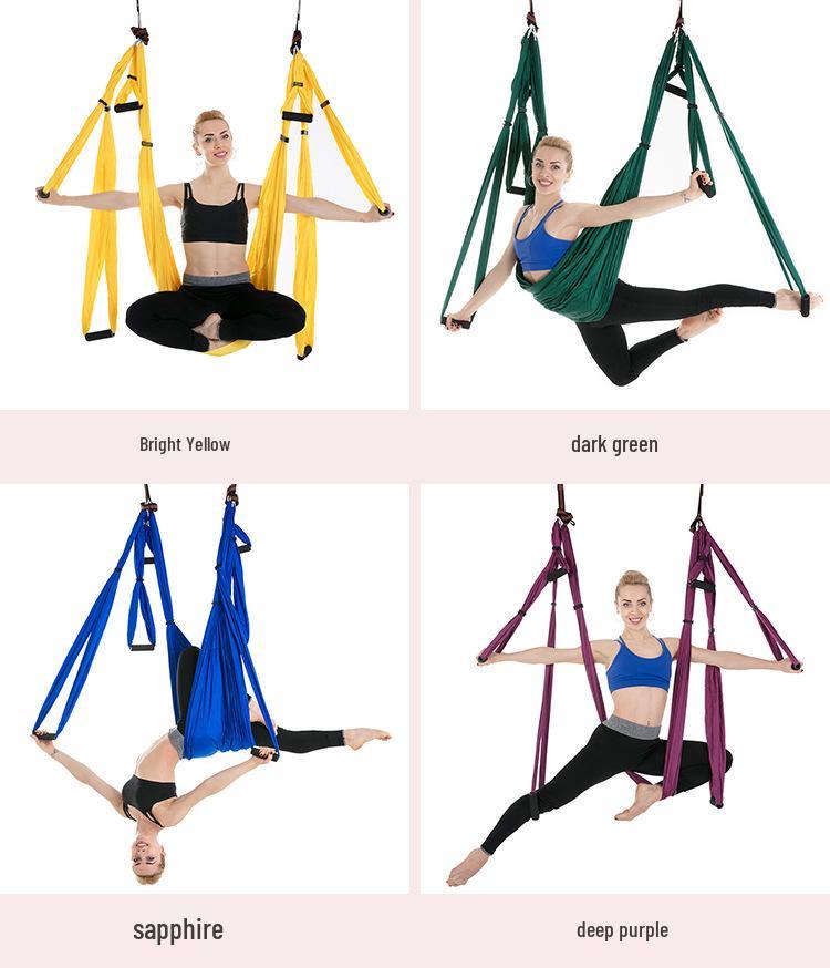 Aerial Yoga Hammock with Ceiling Mount & Extension Straps - Full Set