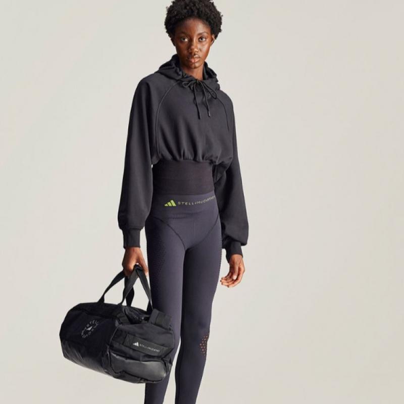 Adidas Stella Cropped Hoodie   Black Jg1543