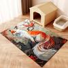 Multiple sizes Red fox long tail on rock maple Print Carpet for Living Room Bedroom Sofa Home Decor Non-slip Mat Luxury Gift