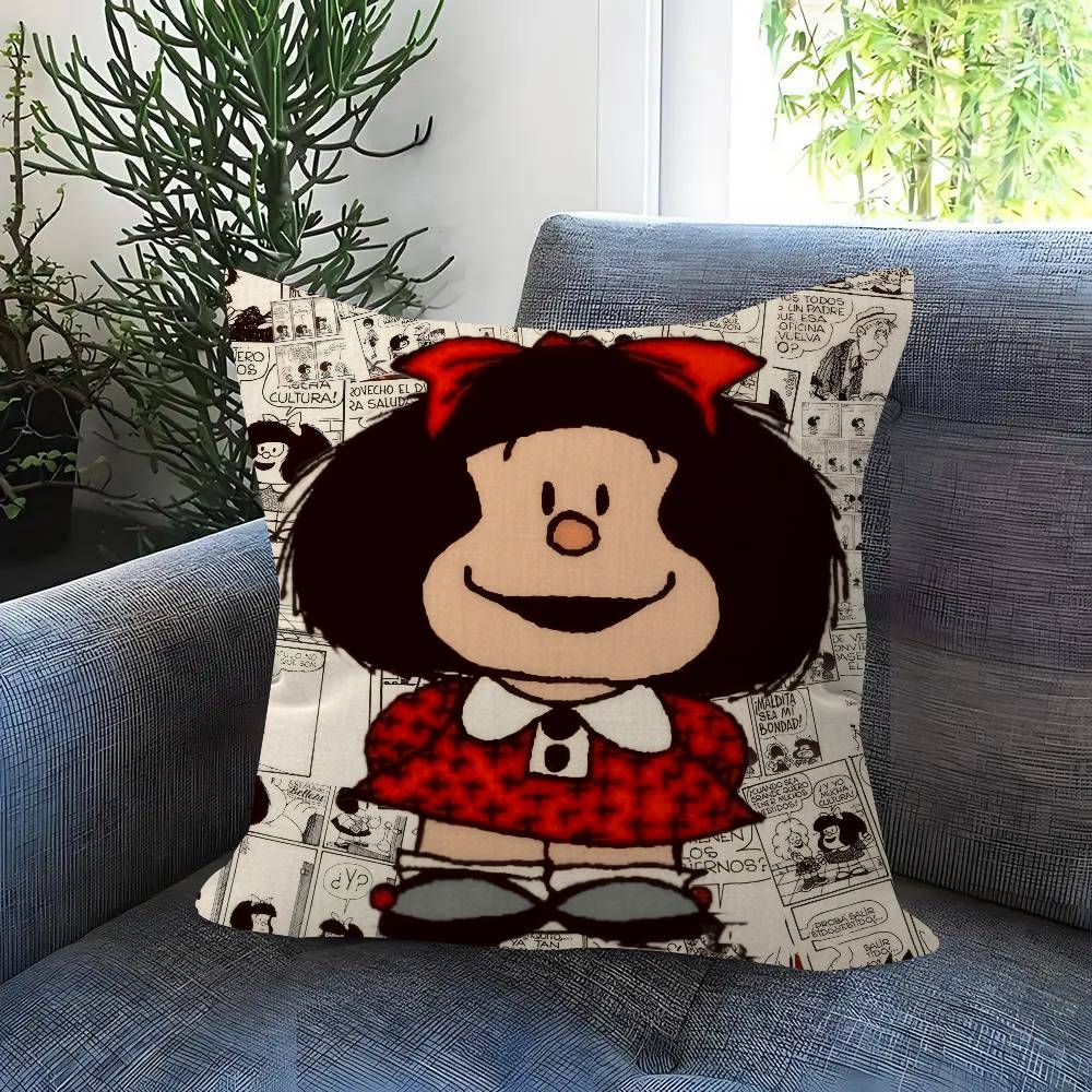 Pillow Cushion Cover Pillowcase Living Room Sofa Home Decor Customized Cartoon Cute Mafalda