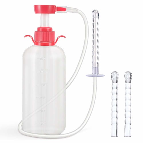 

RARENESS (Japan) Multi-Purpose Cleansing Pump, 600ml (Includes 1 60cm Tube and 3 Replacement Heads), Manual Pump