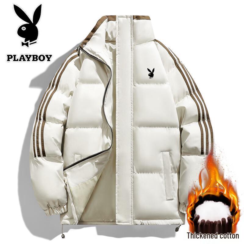 PLAYBOY Men's Trendy Stand Collar Thick Padded Jacket