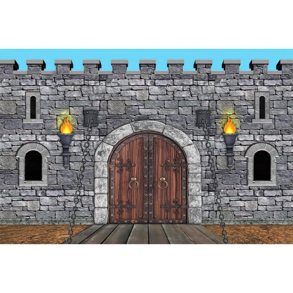 Medieval Party Backdrop Decorations Vintage Castle Backdrop Arch Door Window Knight Photography Photo Stone Wall Background Prop