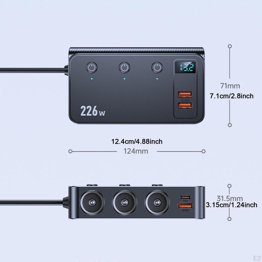 226W Car Charging Adapter Cigarette Lighter for Driving Recorder